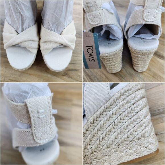 🔸️NIB Toms Natural Marisela Espadrille Wedge Sandals Size 8 - Picture 10 of 11